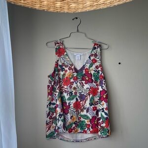 Women’s size S - Tabitha Webb - sleeveless, flowy floral blouse, tropical print